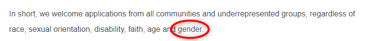 Hi  @WMPolice  @WestMidsPCC  @EHRC  @EHRCChair  @KishwerFalkner  @RJHilsenrath  @trussliz  @GEOgovuk On your page about Diversity, Inclusion and Support, you have 'gender' in a list of the protected characteristics under the Equality Act 2010: https://jobs.west-midlands.police.uk/police-officer-recruitment/diversity-inclusion-and-support/1/18