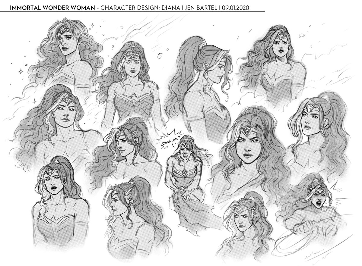 Some Diana explorations I did in preparation for Immortal Wonder Woman! ?? 