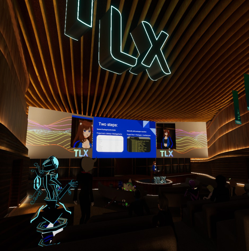 2/ The text in the slides is actually a lot easier to read if you're watching on the YouTube channel versus trying to watch it in VR. Here's a comparison between the two. The The virtual screen could stand to be 2-4x larger in VR to make it more functional.  #PrefabsTLX