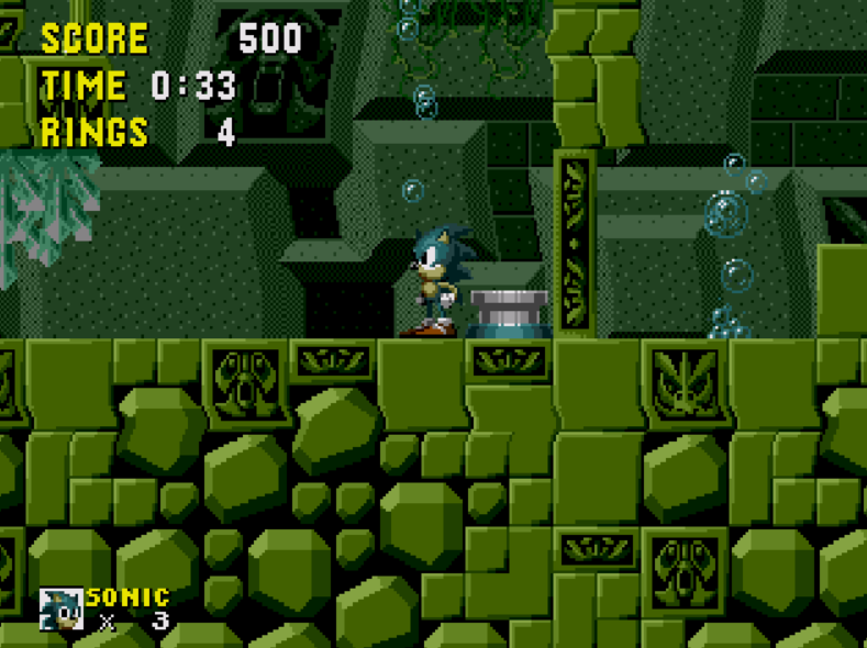 In the Genesis/Megadrive Sonic games, water is done in a very interesting way. There is an alternate set of palettes for underwater. This means that you can make all the colors look anyway you want underwater!In the REV01 version, the water also distorts the background!