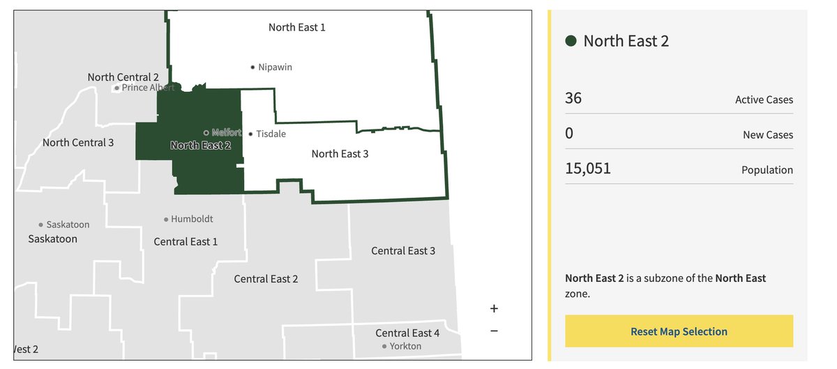 Saskatchewan: Divided up into 13 health regions updated daily, some of which are divided into further sub-regions. We've also got specific data for Saskatoon and Regina updated daily, which is pretty swell.  https://dashboard.saskatchewan.ca/health-wellness/covid-19/cases