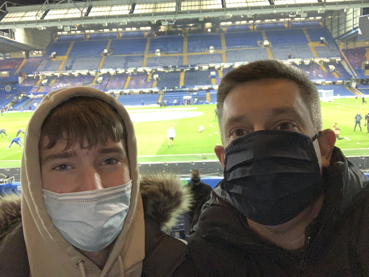 Wonderful night tonight with my son at Stamford Bridge. Great to be back!