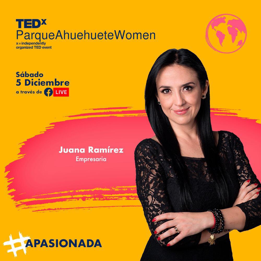 JuanaSohin's tweet photo. Hoy, 7pm, #TEDxParqueAhuehueteWomen #FacebookLive https://t.co/toQIvPukcP
