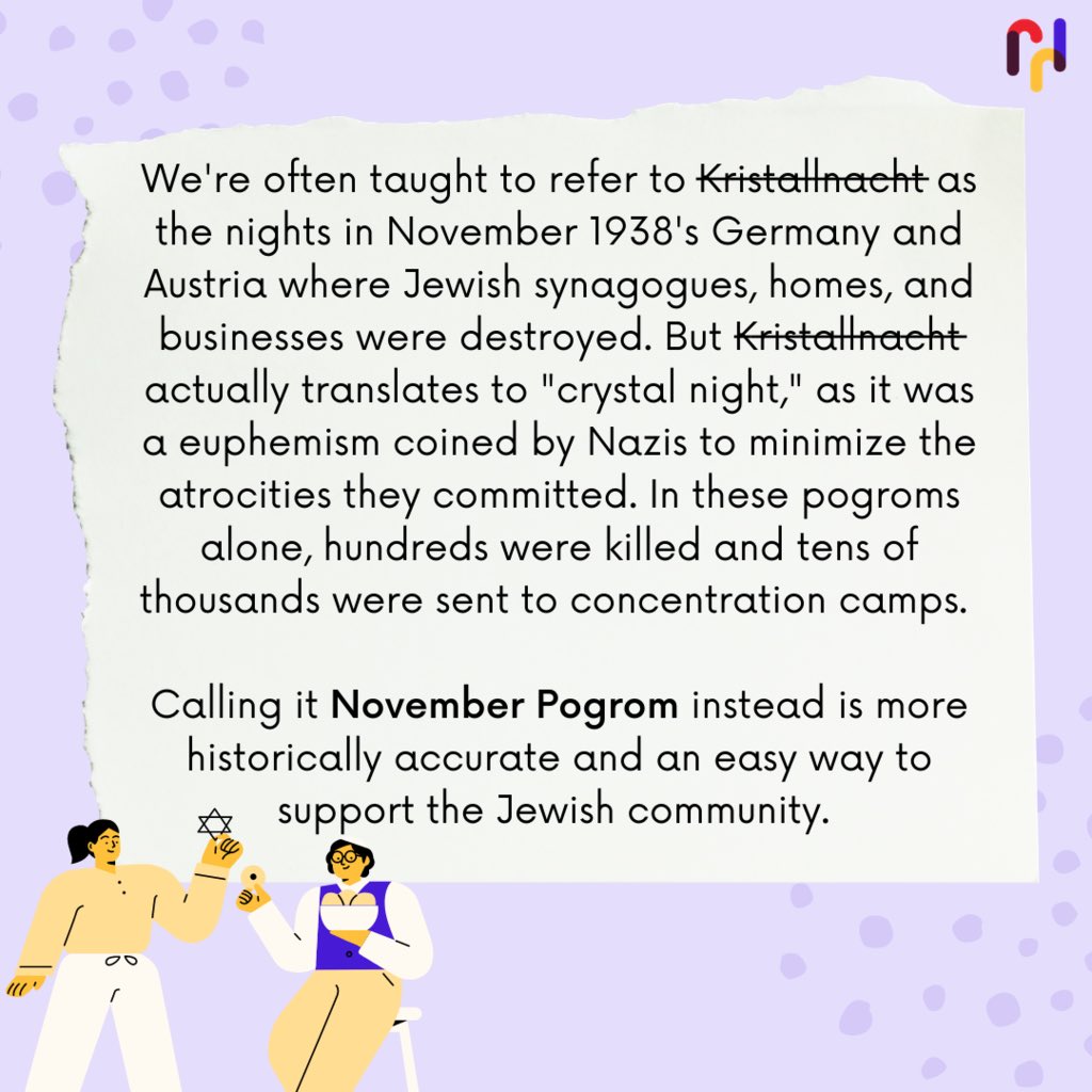 Why you should call it November Pogrom, not “Kristellnacht”
#realhistorycampaign
