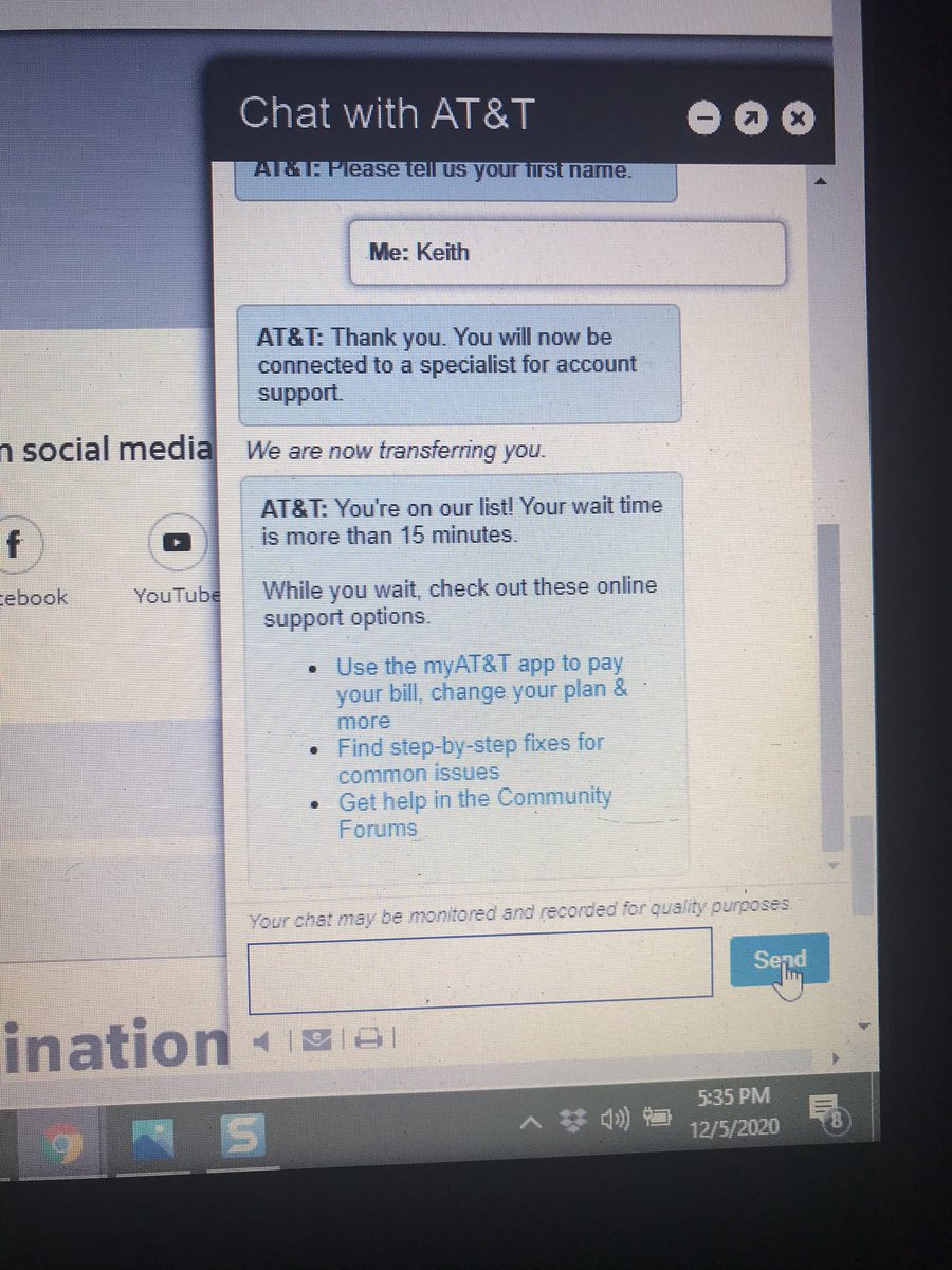 kwewe's tweet photo. @earnestly_ern I feel your pain. I just kept typing “i need to chat with a rep” and now they either about to connect me or are catfishing me. It’s a toss-up. https://t.co/COWit1g08N