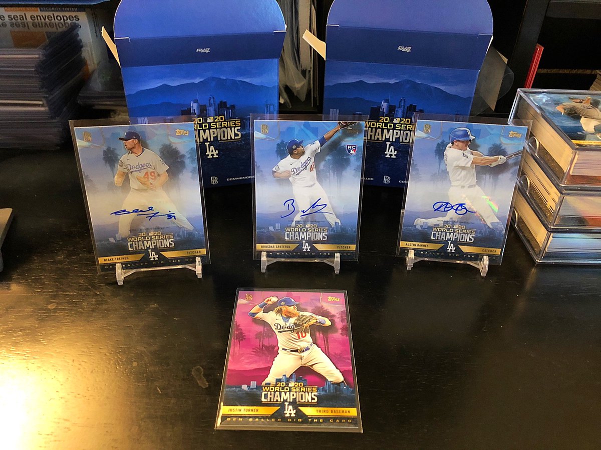 My @BENBALLER box hits - 3 meh autos and one beautiful JT parallel /25! #Dodgers #Collect #TheHobby https://t.co/klXcndGf2v