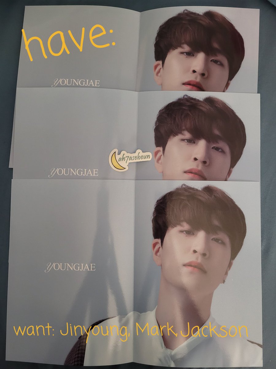 BoL: Last Piece
Have: all pictured
Want: 1st picture Jinyoung not marked 🐣, PC ver 2 unmarked 🐣, others see photo descriptions. Priority Jinyoung. *see more photos in the comment section*

USA only. 
<a href="/got7tradingUSA/">USA GOT7 TRADING🐤🌿</a> <a href="/got7_trade/">Got7_trade</a> <a href="/IGOT7Trading/">IGOT7 Trading Space</a> <a href="/GOT7trading/">GOT7 Trading Cards</a>