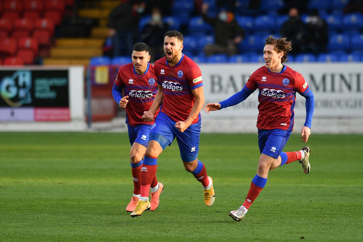 Mohamed Bettamer celebrates his goal for @OfficialShots in their win over @Dag_RedFC @SurreyLiveSport @TheVanaramaNL #Aldershot #NonLeague #football #freelance