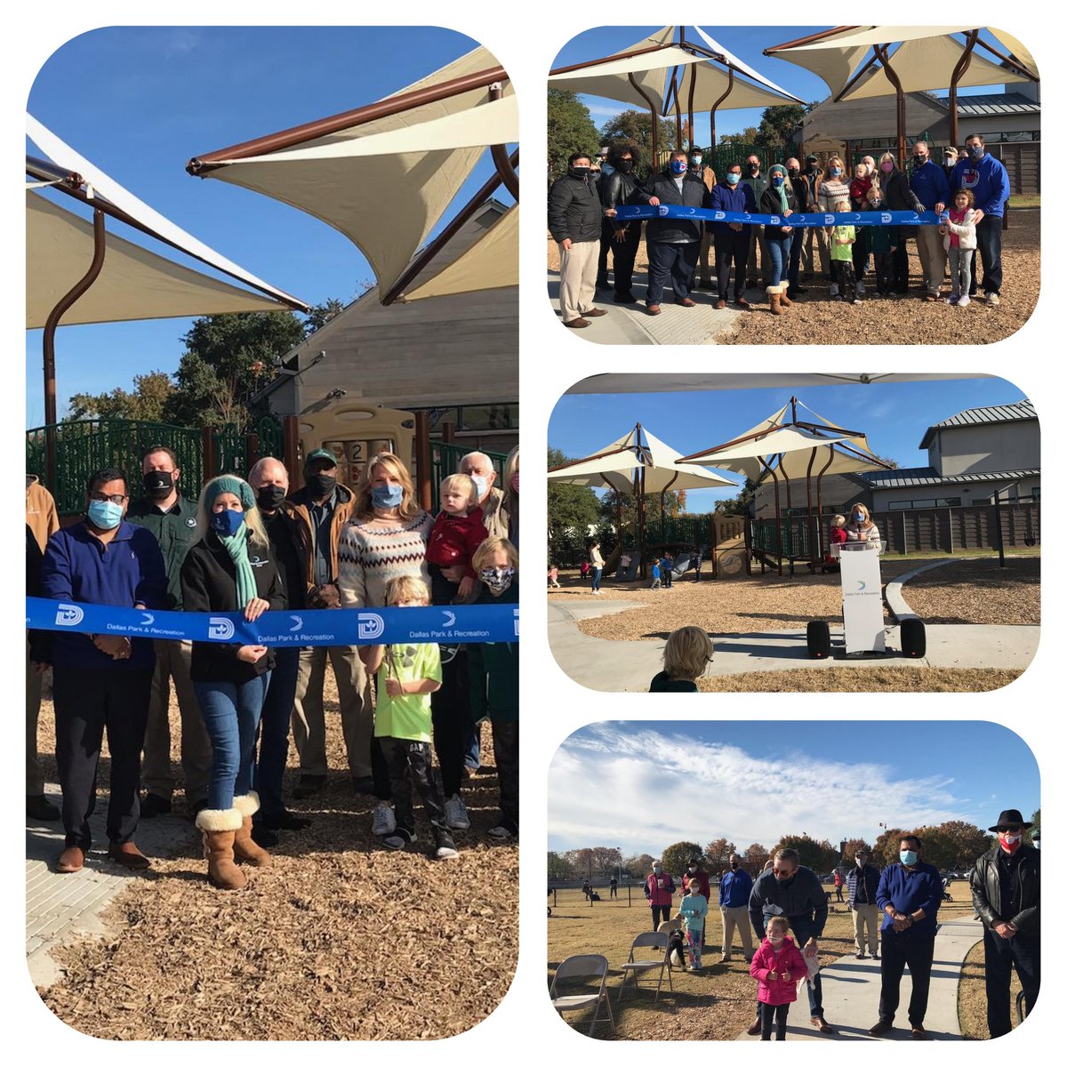 DallasParkRec's tweet photo. There's a new playground at #DallasParks Bluff View Park! Today #DallasParks joined with the community to celebrate the new play area. It's a great day to play at a #DallasParks park. https://t.co/2bIC55pS5l