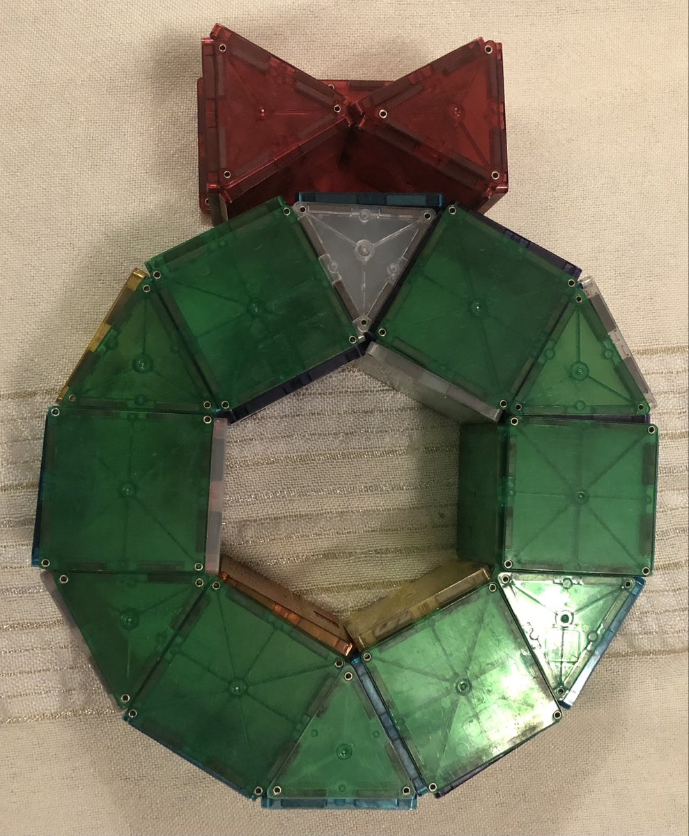 Adynae's tweet photo. Edmund's December Magna-Tiles Challenge Day 5: Wreath #magnatiles_christmas https://t.co/hCrdsCiLUN