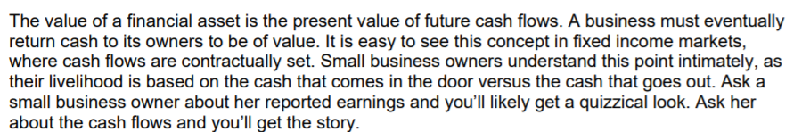 5/ “The present value of future free cash flows, including a residual value, equals corporate value.”  https://web.iese.edu/jestrada/PDF/Courses/CorpFin/CorpFin_EVA-ER1.pdf