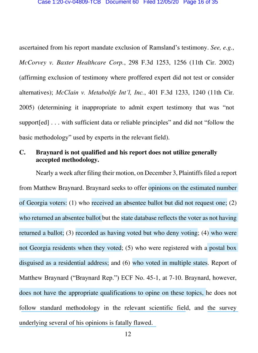 Do you get the sense of a pattern emerging?Braynard is not qualified and his report does not utilize generally accepted methodology.. the underlying report he used to create his “report” has serious flaws as further elucidated by actual Experts from Harvard & Yale