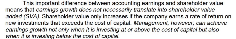 7/ This thread is all to easy for you? You know all this? I'm writing for everyone. If you want to go deeper, there are 18 pages here: "The Trouble with Earnings and Price/Earnings Multiples."    http://www.expectationsinvesting.com/pdf/earnings.pdf