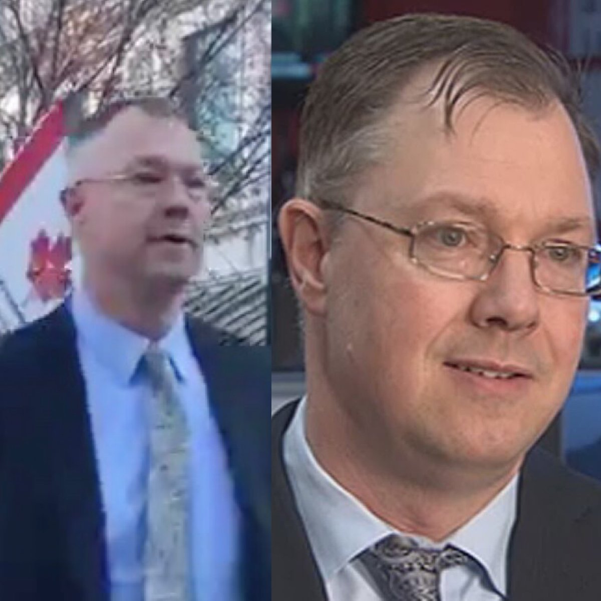 . @robbpettit noticed someone walking past the camera at about 0:10 who appears to be John Carpay. Maybe Carpay knows who’s helping to finance this operation? #ableg  #covidiots  #spreadnecks