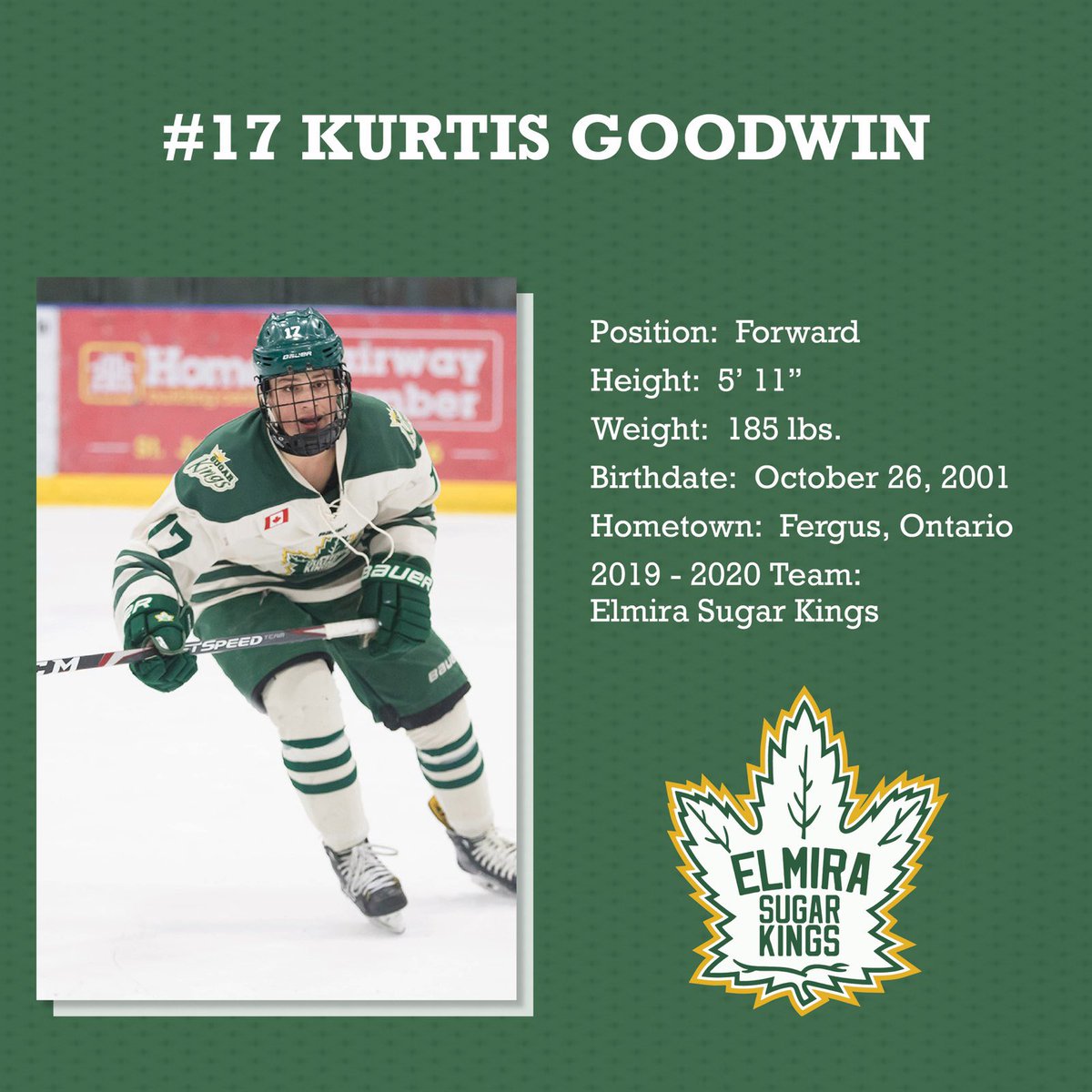 Welcome back Kurtis! We are excited to have Kurtis back with us for his fourth season with the Sugar Kings.