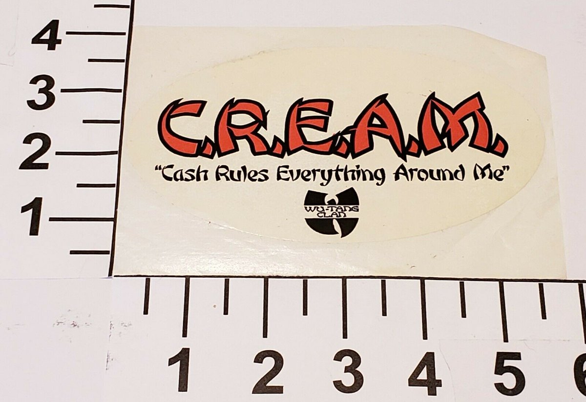 PromoHip's tweet photo. As my first post I would like you to feast your eye's on what I consider to be the HOLY GRAIL of All HIP-HOP Promo Stickers. Wu-Tang Clan's C.R.E.A.M Sticker from 1994! https://t.co/kAXlpZGu4L