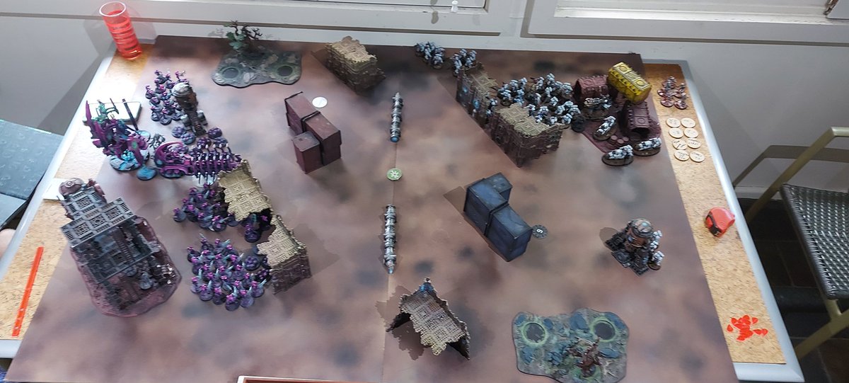 Nathanrollsones's tweet photo. My Scars trying to chop up @TabletopLogic 's dumb robots today https://t.co/BU9wj53dcW