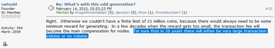 Honest miners get rewarded—not from fee subsidies, which will end soon—but from fee revenue. Revenue from the billions and billions of transactions that will be present on the network, at less-than-penny transaction fee each.