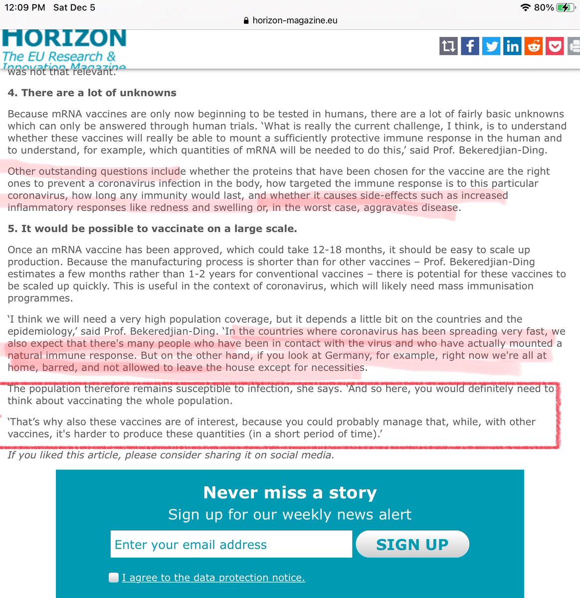 So already, they were looking at developing mRNA vaccines to go after it.Flash forward to our COVID-19 and the rush for vaccines.Link:  https://horizon-magazine.eu/article/five-things-you-need-know-about-mrna-vaccines.html