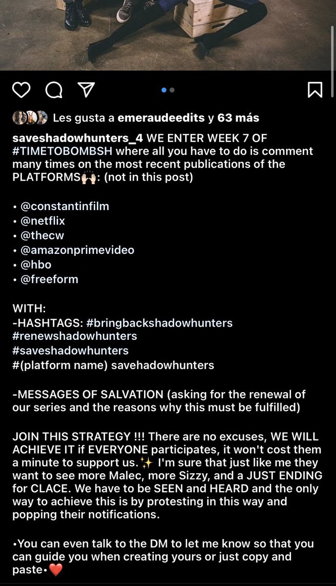 shadowsallop's tweet photo. LET'S GO FAMILY, take some time to read all that strategy and apply it! Only by popping your notifications with our tweets will we be seen and heard. Retweet and mention platforms🙏🏻✨( @ConstantinFilm @FreeformTV @TheCW @hulu @HBO @PrimeVideo )#saveshadowhunters #SHADOWHUNTERS https://t.co/HseM5F3b2s