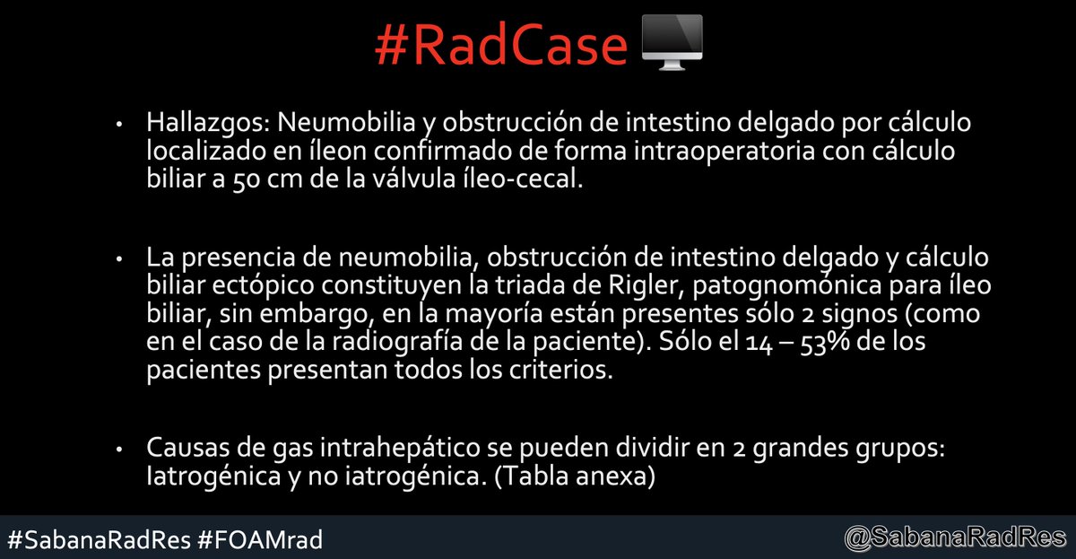 SabanaRadRes's tweet photo. #RadCase

Respuestas

1. Íleo biliar

2. Fístula bilio-entérica https://t.co/gmL72drhVA