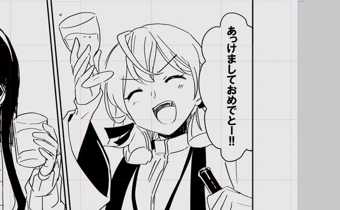 年に一回くらいで描いてる明石が大淀と酒を飲んでる漫画(の途中) 