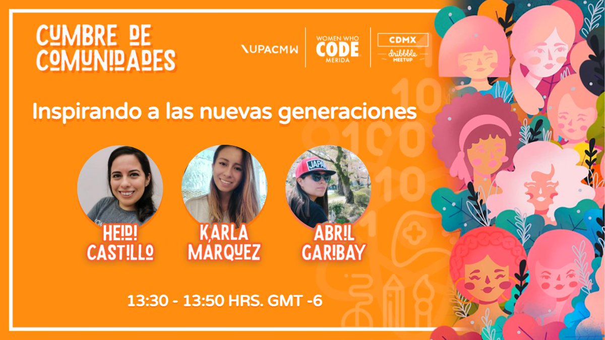 agnamihira's tweet photo. Chapter: Softskills y Hardskills 🌈

⏰13:30hrs a 13:50 hrs GMT-6

@heidicastillomx de @WWCodeMID,  @MichelleMR0608 de @upacmw y @abrlpumpr de @DribbbleMX nos compartirán:

Inspirando a las nuevas generaciones 

Reserva tu lugar aquí:  https://t.co/i9W5ElYrDA https://t.co/GCAo4vvHLA
