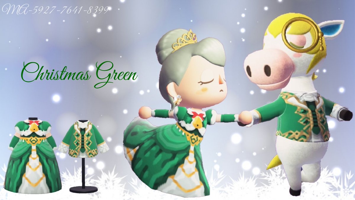 KURUMI___ACNH's tweet photo. プリンセスが着ていそうな
クリスマスカラーのドレスを
3色作りました🎄✨

男性用は王子様っぽくしました👑✨

クリスマスパーティーとかに
着ていただけると嬉しいです😳
【作者ID】MA-5927-7641-8399 https://t.co/1oscomTvko