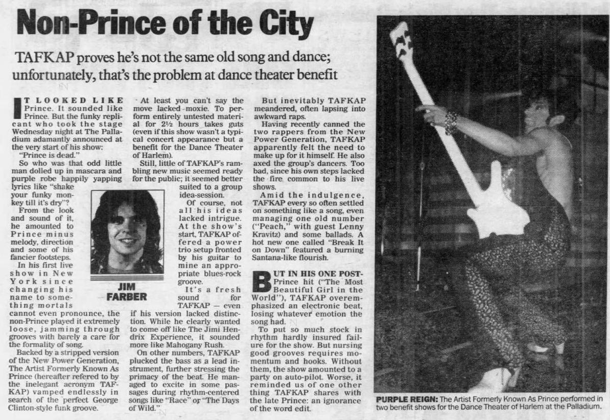 Then they headed over to do a Fund Raiser for the Dance Theatre of Harlem in New York. Not the most glowing review...critics...hmph...