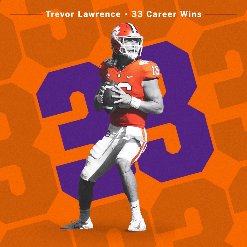 Trevor Lawrence is now the winningest QB in <a href="/ClemsonFB/">Clemson Football</a> history! 🐅