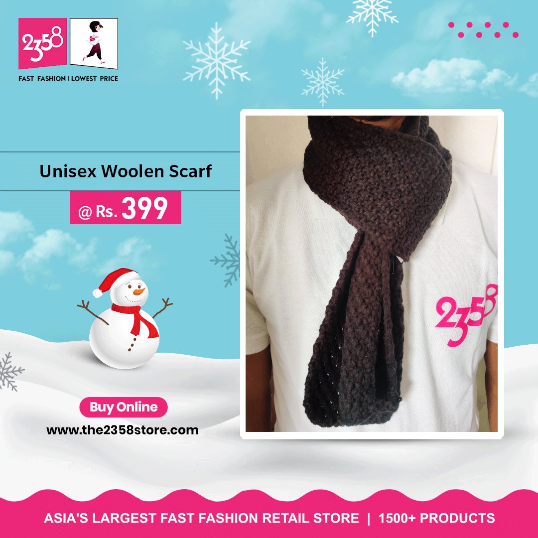 2358India's tweet photo. Buy this super cozy and stylish woollen scarf @ just ₹ 399 only. 

Grab this &amp; more at: https://t.co/kq3CQqS8Rr

#2358store #2358Products #2358India #2358Life #onlinestore #fibi #Korea #fastfashion #accessories #instafashion #gifts #WintersAreHere #WintersCollection https://t.co/iAJfy1JAZw