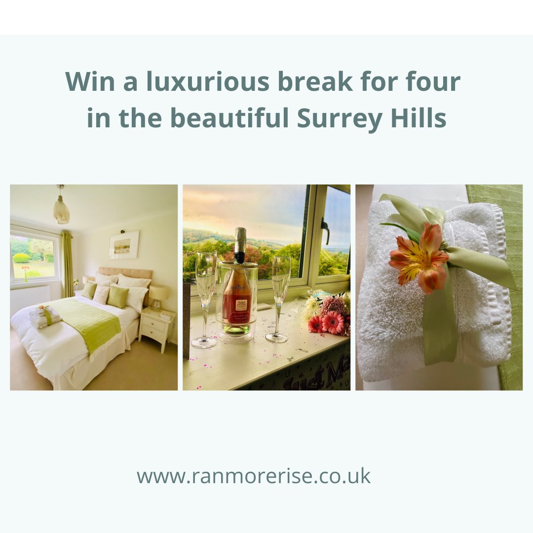 ranmorerise's tweet photo. Win a luxury stay in the beautiful Surrey Hills from @ranmorerise and @weekend__hiker 

Head over to the Insta post ⬇️

https://t.co/R7qkaTv8Nb 

for your chance to win! 

Hurry...ends tomorrow! 😊 

#giveaways #giveawaycontest https://t.co/rrJoZlnUuI