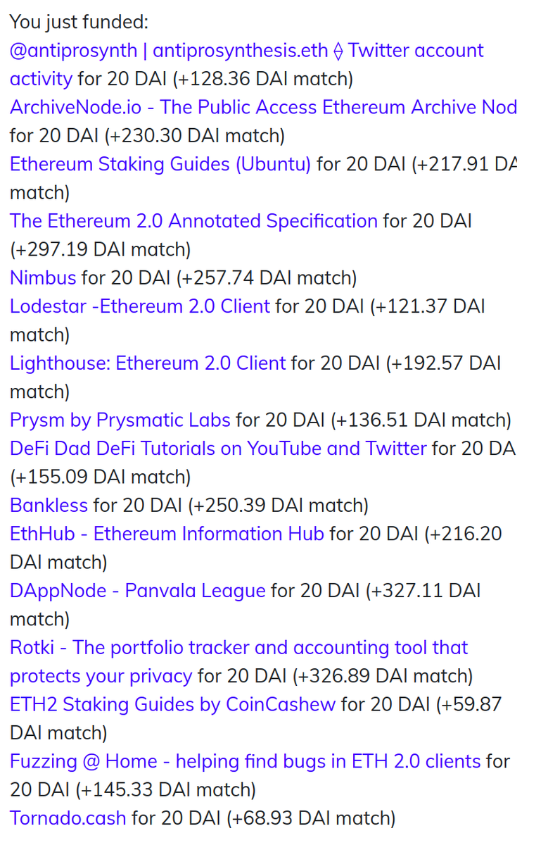 etherchain_org's tweet photo. We just funded these 16 grants by 

@antiprosynth @ArchiveNode @SomerEsat @benjaminion_xyz @ethnimbus @ChainSafeth @prylabs @sigp_io @DeFi_Dad @bankless @ethhub_io @DAppNode @rotkiapp @coincashew_  @TornadoCash  @DaftWullie3

Which grant did we miss? https://t.co/rllI1FyTw1
