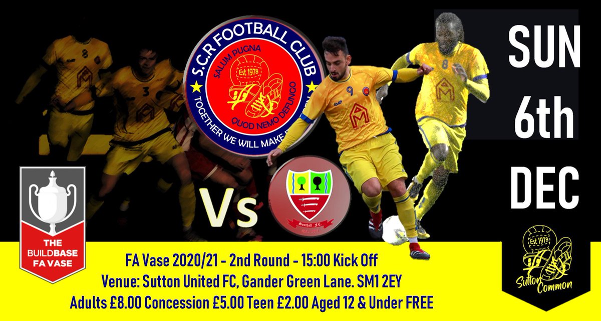 official_scrfc's tweet photo. Woop woop, back to it today and what a brilliant game to come out of lockdown 2 with. FA Vase 2nd round, against a top quality @FCSouthall side. Should be an absolute belter https://t.co/TX4mNls9NA