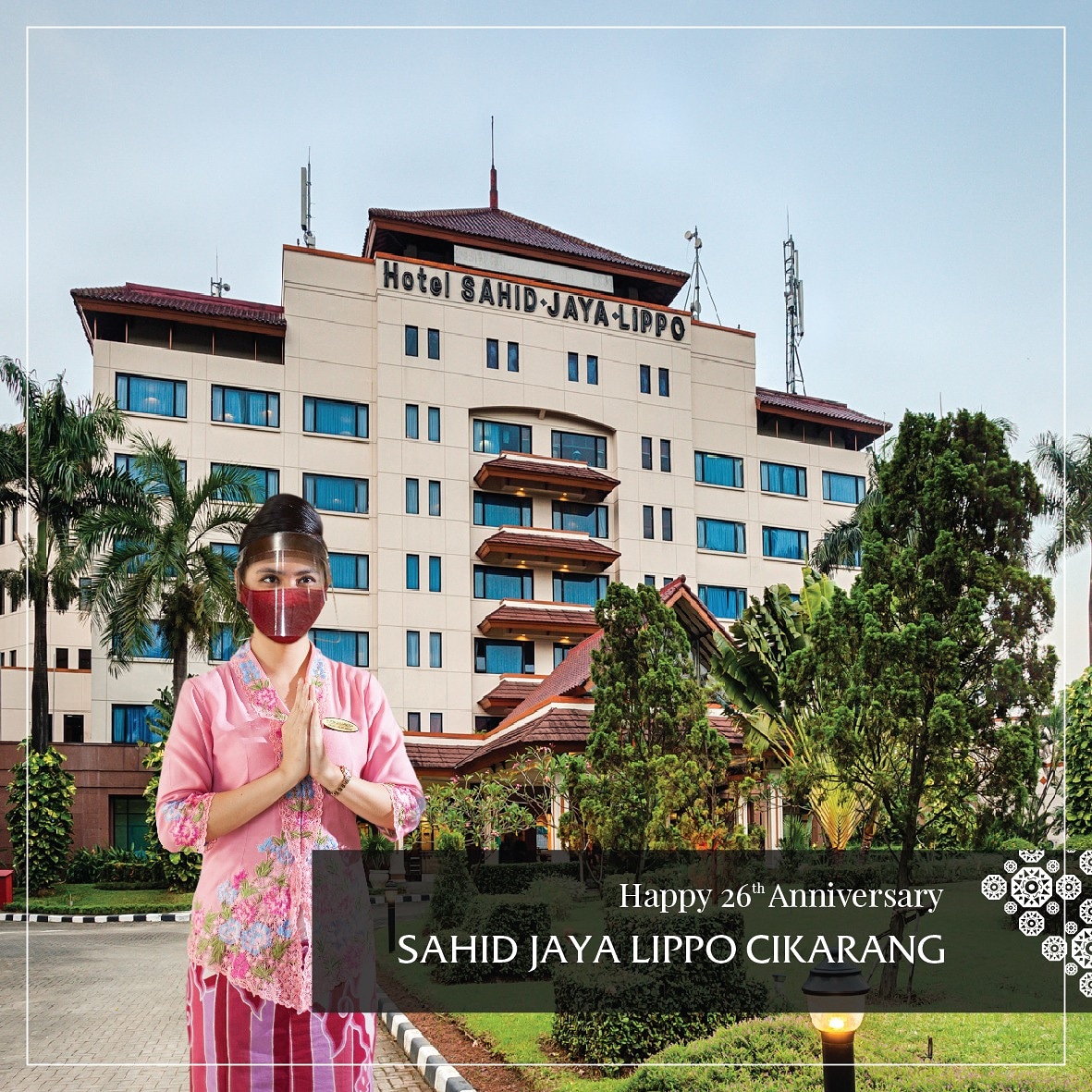 HotelSahidLC's tweet photo. Celebrated its 26th Anniversary

How time flies! Thank you too all the valued guests for trusting @sahidjayalippocikarang 

Your continued support means a lot to all aspects of our hospitality.

#sahidjayalippocikarang #anniversary #sahidhotelsandresorts #sahidgroup https://t.co/qLoyxUriGy
