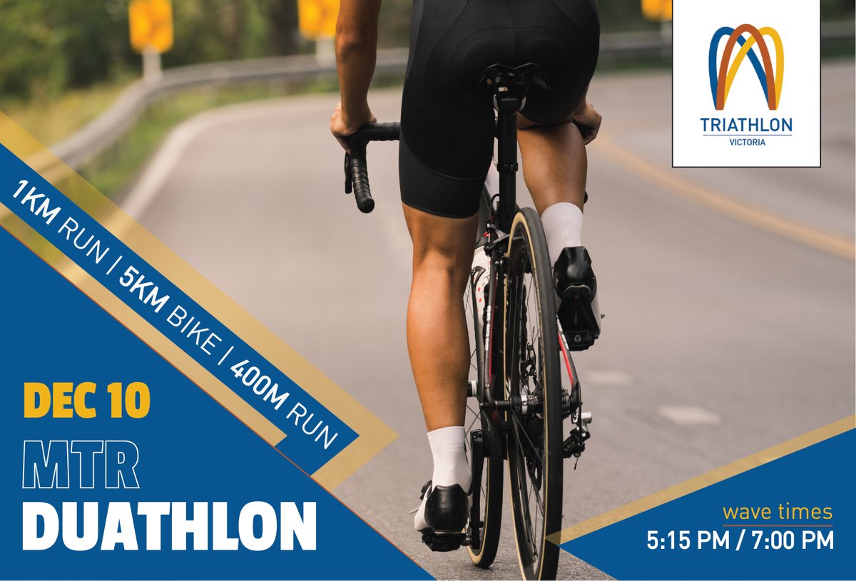 TriVictoria's tweet image. 🙌  Racing returns to #Melbourne this week with our #Duathlon Mixed Teams Relay!  Event info: bit.ly/35N56Ji

📍 Teardrop Criterium Track, Yarra Boulevard, Kew VIC 
📆 Dec 10, 2020 
⏰  Wave times: 5:15 pm / 7:00 pm
📱  Enter: bit.ly/2JuV8E3