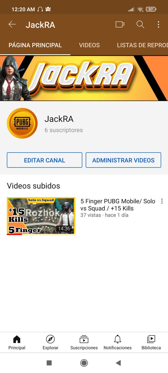 Hola chicos, Quiero pedirles un favor, hace poco me cree mi canal de Youtube: (JackRA) dedicado al PUBG Mobile, me serviría mucho si se suscriben. Hoy se sube vídeo nuevo