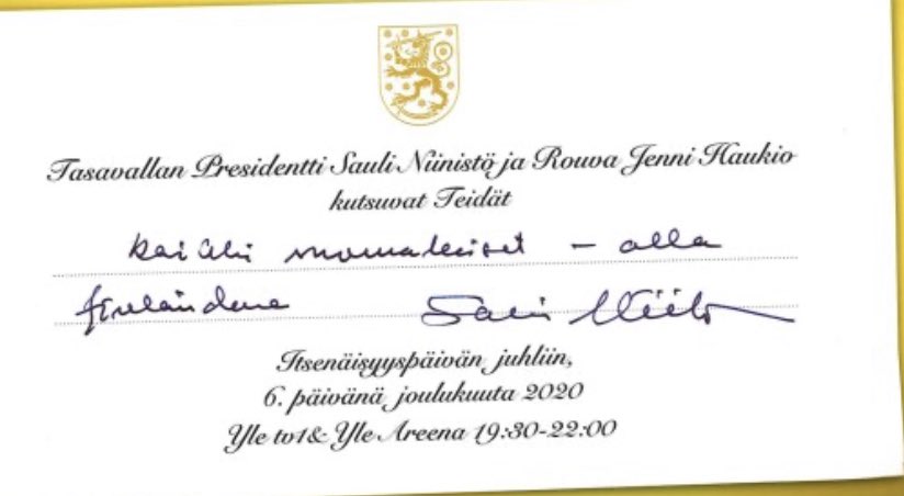 Tänä vuonna juhlimme kaikki yhdessä, mutta etänä. Hyvää, omannäköistä itsenäisyyspäivää jokaiseen kotiin 🇫🇮❤️ #suomifinland #itsenäisyyspäivä