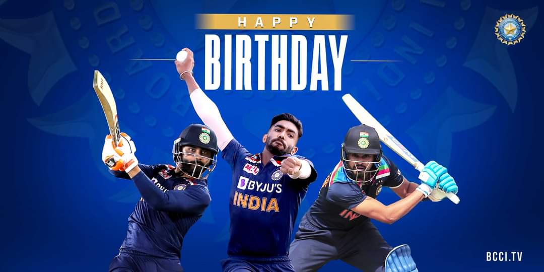 Wishing trio of Jasprit Bumrah, Ravindra Jadeja and Shreyas Iyer a very happy birthday.  