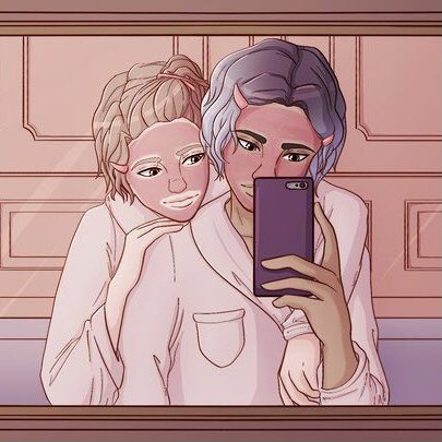 Olive met Satan at a book signing roughly a year before the games start- not that either of them remember Wont let anyone else make their coffee. The exception to this is Belphie, and even then they swear it tastes off.  Olive worked in a café in New York for a while +  https://twitter.com/angelkissedface/status/1335458771473207296