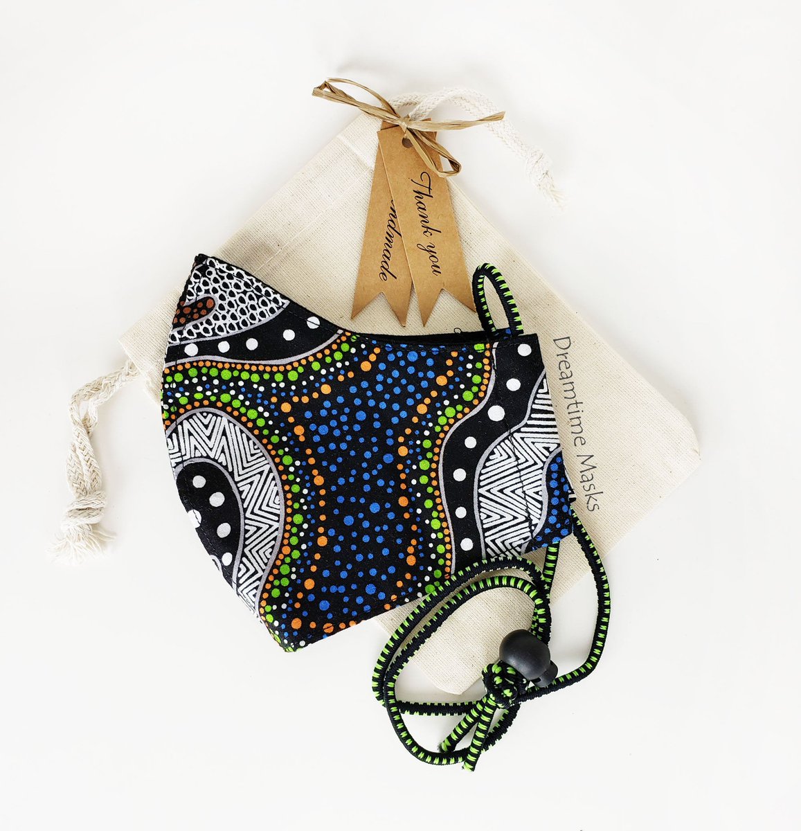 Designer Multi Color Face Mask With Toggle Colorful Aboriginal Art Print Black and White Adjustable Face Covering Over the Head Possum Mask tuppu.net/2cb62f08 #mask #covid #facemask #stayhome #facemasks #wearthedamnmask ##socialdistancing