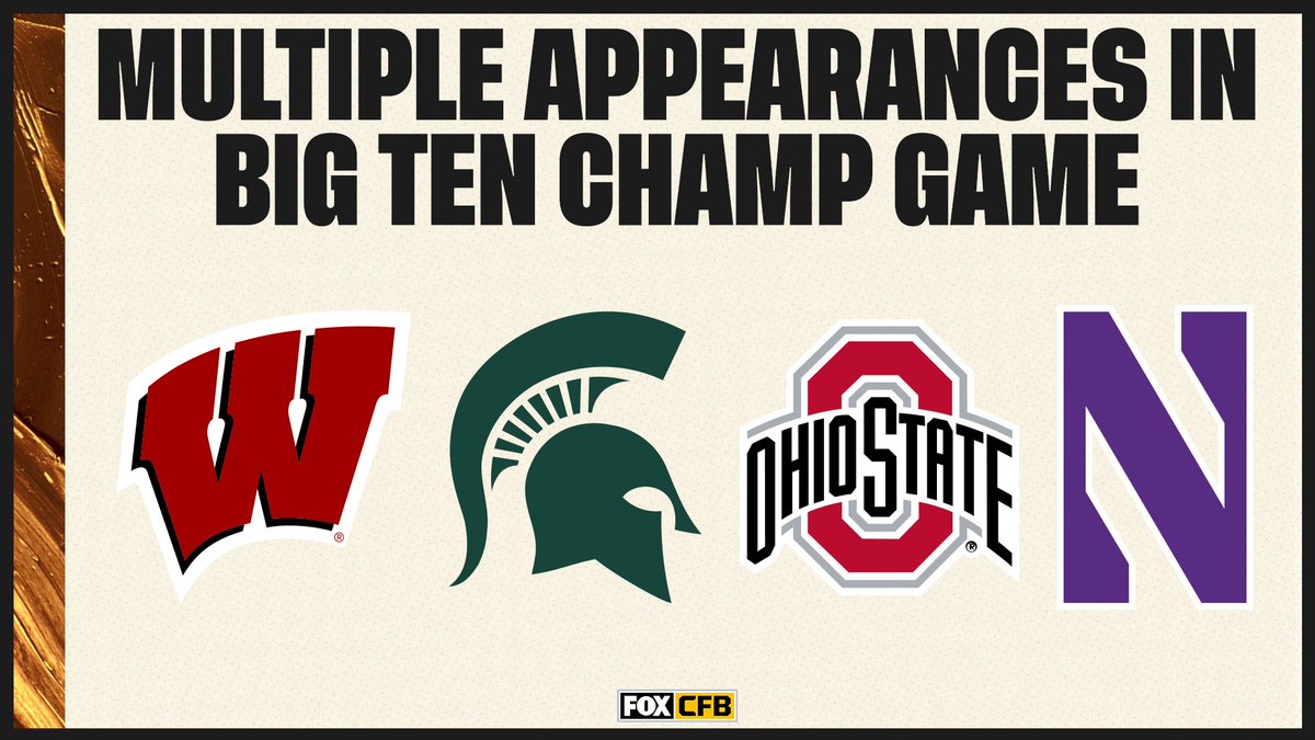 FOX College Football (@cfbonfox) on Twitter photo Only four teams have ever been to multiple <a href="/bigten/">Big Ten Conference</a> Championship Games ππ
RT if your team is one of them! Only four teams have ever been to multiple <a href="/bigten/">Big Ten Conference</a> Championship Games ππ
RT if your team is one of them!