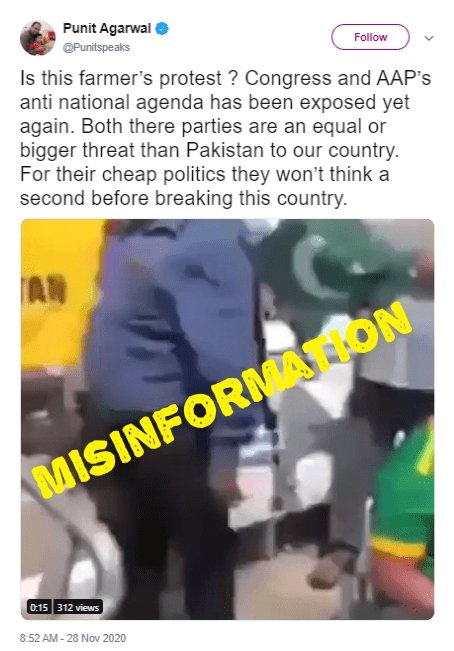 An old video of few Sikhs along with Pakistani fans raising pro-Pak, Khalistan chants during cricket World Cup match in UK is viral as farmers' protest. BJP's Priti Gandhi, Punit Agwaral shared this and later took it down.  #AltNewsFactCheck 4/n https://www.altnews.in/old-video-from-uk-viral-as-farmers-raising-pro-pak-and-khalistan-slogans-during-protests/?utm_source=website&utm_medium=social-media&utm_campaign=newpost