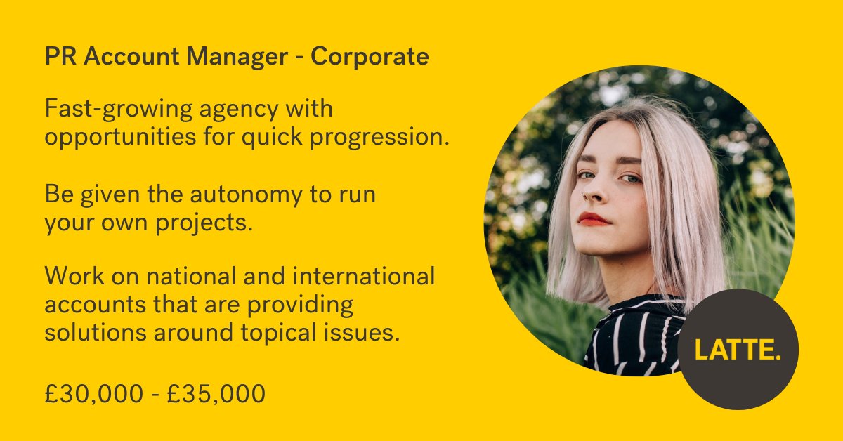 A dynamic agency that is moving at a million miles per hour. From working with an international democratic government to a postcode technology company, this agency generates and serves a bigger purpose than themselves. 
#PRJobs
buff.ly/2J9KEFX