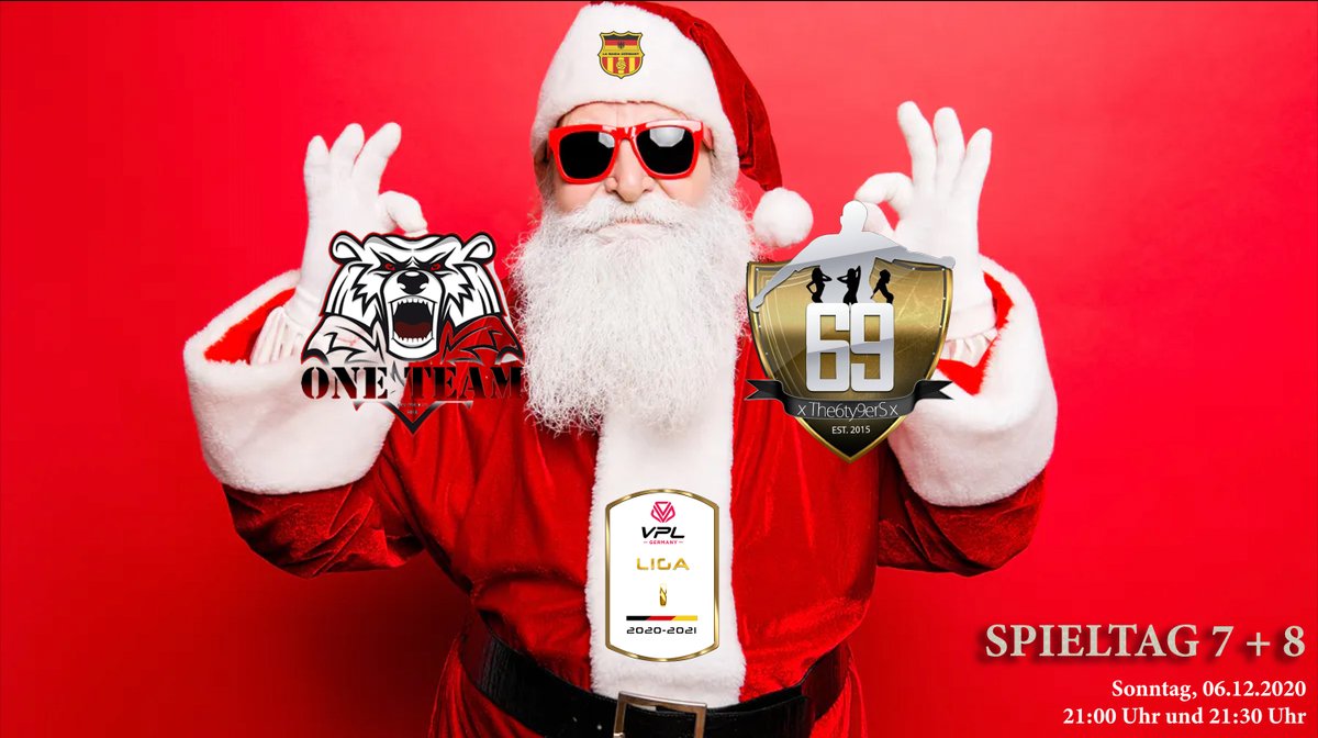 HO HO HO…. Heute Abend stehen die Spieltage 7 und 8 der VPL Liga Eins an und Santa Claus schaut zu. Wie, wann und wo? Ab 20 Uhr, auf Twitch natürlich:
twitch.tv/lmgonkelbenz
Möge Santa Claus einen großen Sack voll mit spannenden Pro Club - Spielen haben.