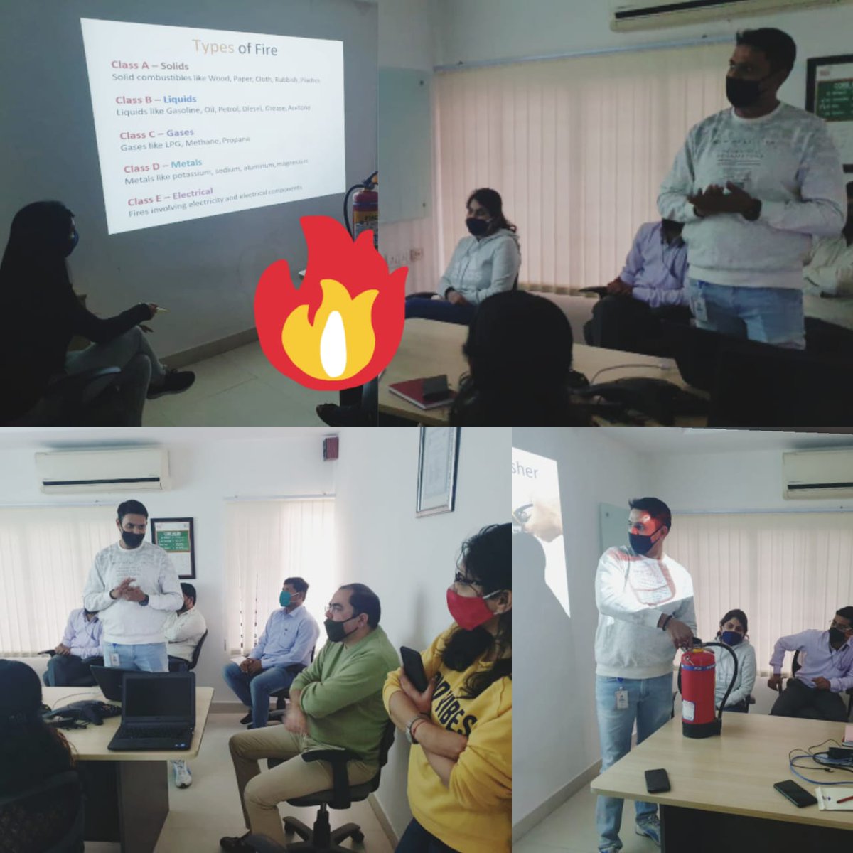 LokBharti_Group's tweet photo. Lok Bharti conducted Training on Fire Safety at Office Premises and at Home for the employees
#lokbhartitraining #officeemployees #firesafety #firestation
#firedepartment #firebridgade #firefighters #EmergencyNumber
#lbss #lokbharti #lbes https://t.co/GN3wZ867Xe