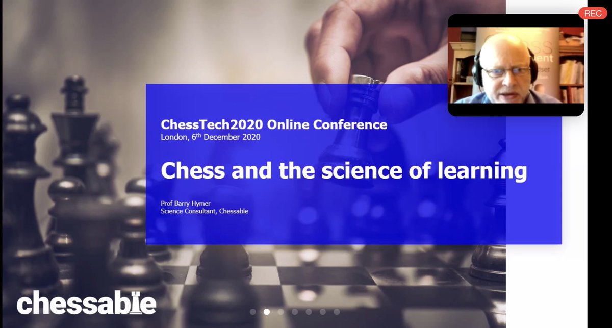 blackatlantic's tweet image. Watching a live lecture this morning by our chief @chessable scientist Dr. Barry Hymer, on the science of learning in chess at the online @LondonChessConf 

#ChessTech2020