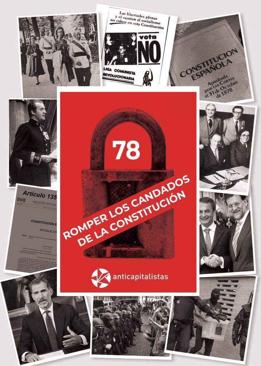 El "consenso" de la Transición selló con candados la imposibilidad para decidir sobre una #constitución heredera del franquismo, hecha por arriba y que beneficia a los de siempre. Seguiremos apostando por un proceso constituyente republicano, feminista y ecologista #6DeDiciembre