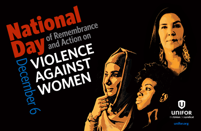 Unifor marks December 6, the National Day of Remembrance and Action on Violence Against Women, with a commitment for action. 
See what you can do today to work to #EndGBV.  unifor.org/en/whats-new/b…
#Unifor #Dec6 #December6