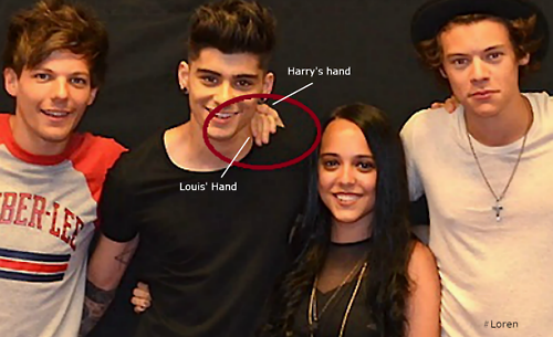 harry and louis hand...